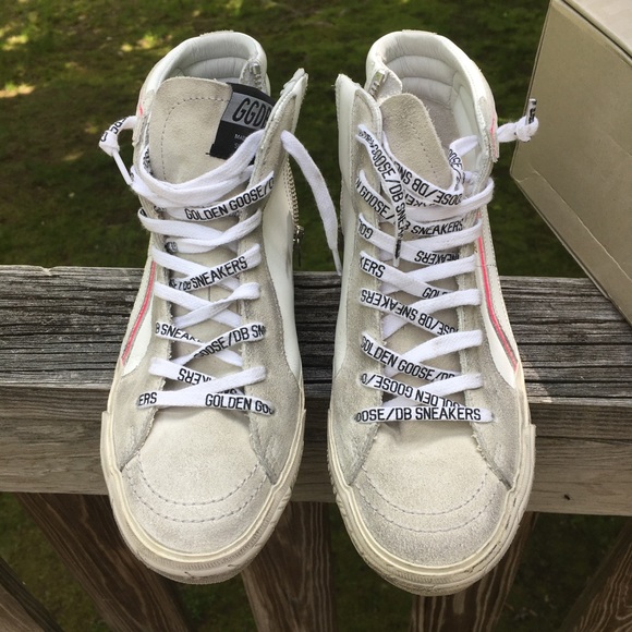 Golden Goose Slide Sneaker White/Ice/Camo Star NIB - Picture 5 of 9